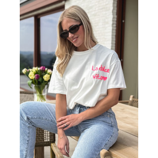 T-shirt "La dolce vita" - Blanc