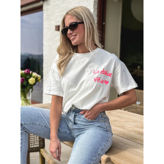 T-shirt "La dolce vita" - Blanc