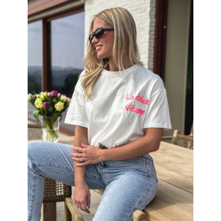 T-shirt "La dolce vita" - Blanc