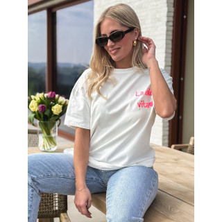 T-shirt "La dolce vita" - Blanc