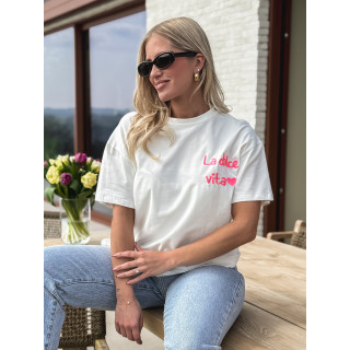 T-shirt "La dolce vita" - Blanc