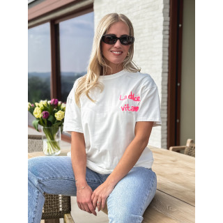 T-shirt "La dolce vita" - Blanc