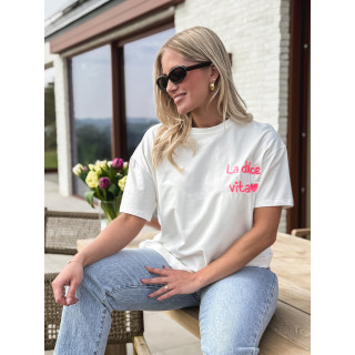 T-shirt "La dolce vita" - Blanc