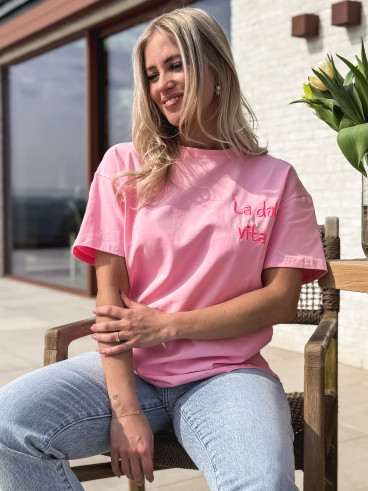 T-shirt "La dolce vita" - Rose