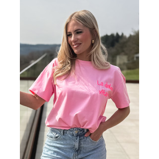 T-shirt "La dolce vita" - Rose