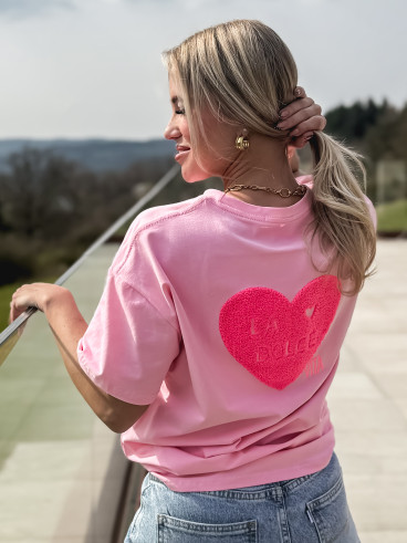 T-shirt "La dolce vita" - Rose