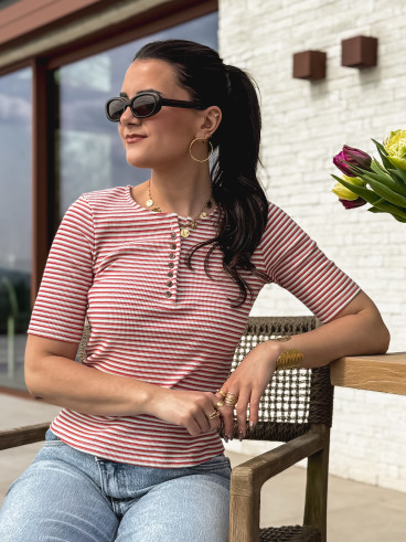 Blouse lignée Gabriela - Rouge