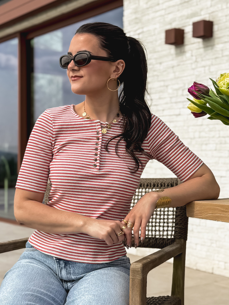 Blouse lignée Gabriela - Rouge