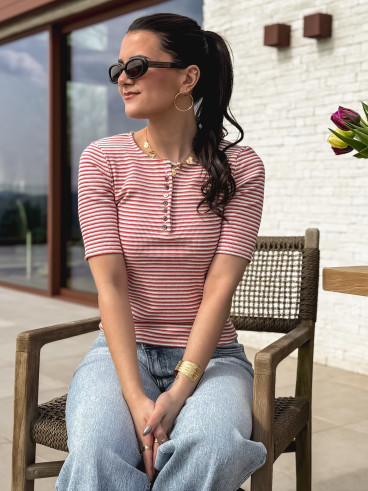 Blouse lignée Gabriela - Rouge