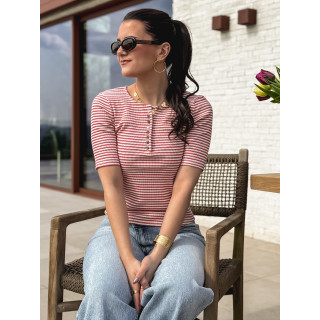 Blouse lignée Gabriela - Rouge