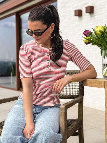 Blouse lignée Gabriela - Rouge