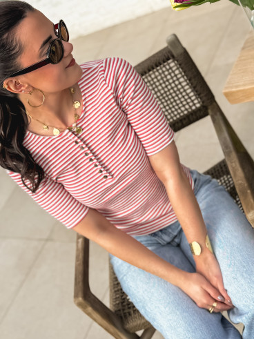 Blouse lignée Gabriela - Rouge