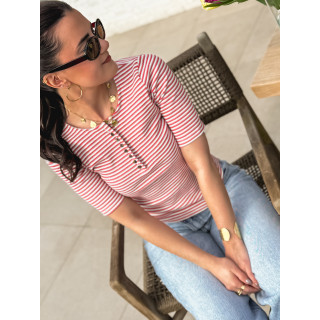 Blouse lignée Gabriela - Rouge