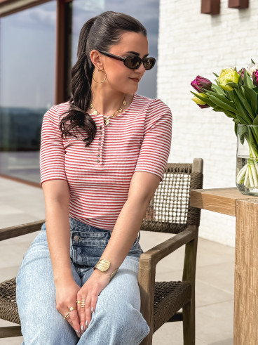 Blouse lignée Gabriela - Rouge