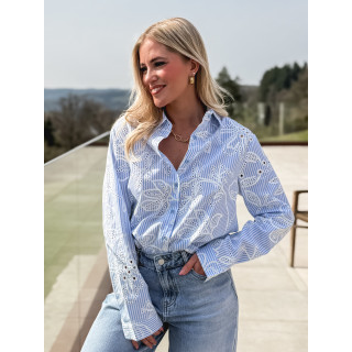 Chemise lignée Noélia - Bleu