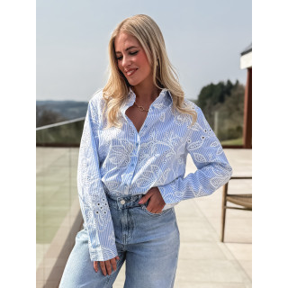 Chemise lignée Noélia - Bleu