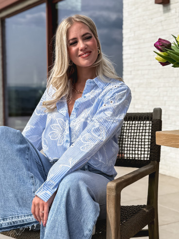 Chemise lignée Noélia - Bleu