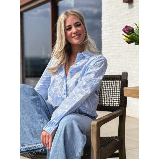 Chemise lignée Noélia - Bleu