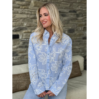 Chemise lignée Noélia - Bleu