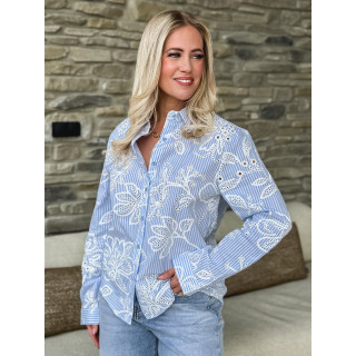 Chemise lignée Noélia - Bleu