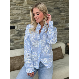 Chemise lignée Noélia - Bleu