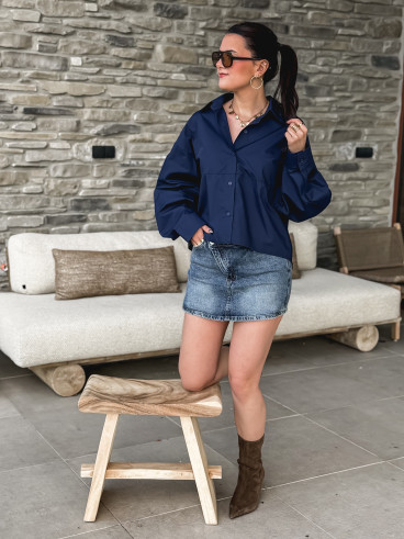 Jupe short en jeans Nelly - Bleu