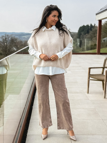 Pull sans manches Maylie - Beige