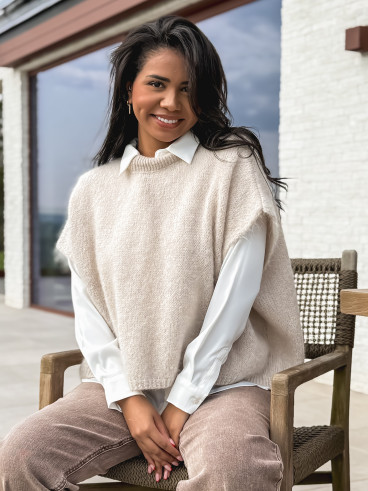 Pull sans manches Maylie - Beige