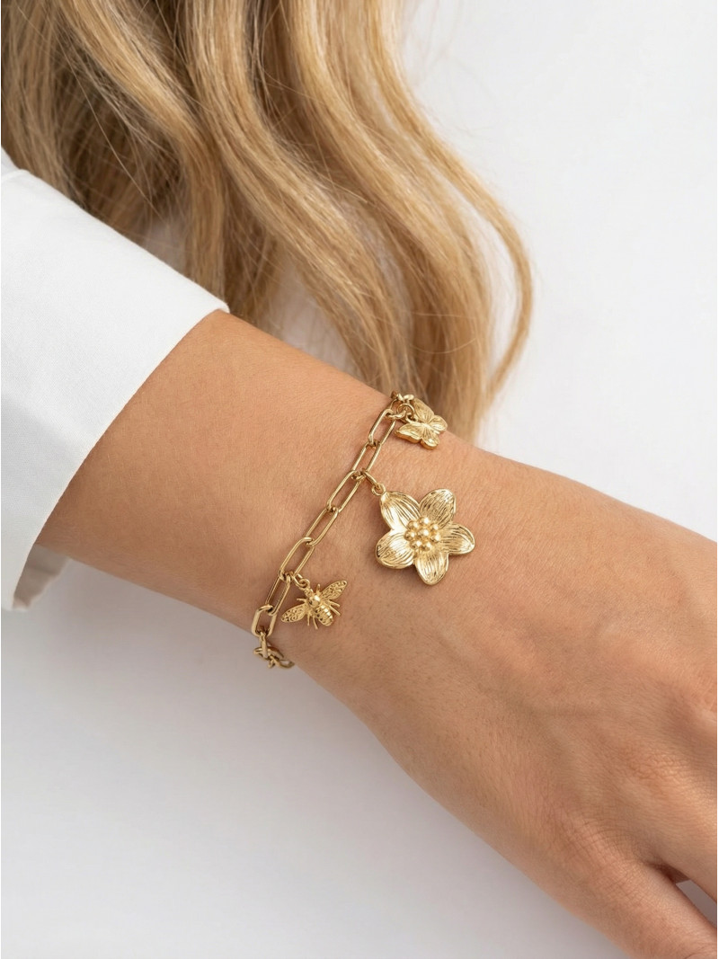 Bracelet Flowers - Doré