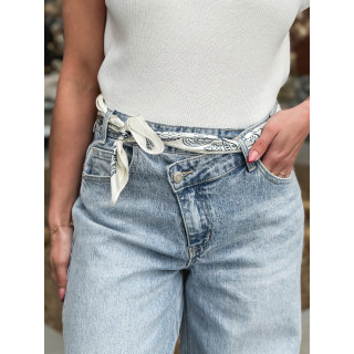 Foulard Onélia - Ecru/Bleu