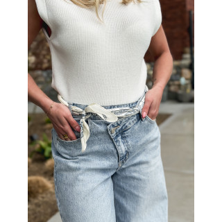 Foulard Onélia - Ecru/Bleu