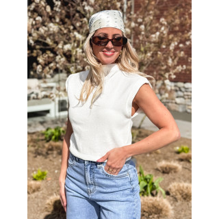 Foulard Onélia - Ecru/Bleu