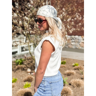 Foulard Onélia - Ecru/Bleu