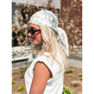 Foulard Onélia - Ecru/Bleu