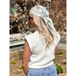 Foulard Onélia - Ecru/Bleu