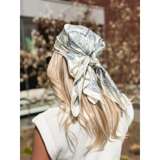 Foulard Onélia - Ecru/Bleu