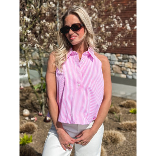 Blouse lignée Sélénéa - Rose/Blanc