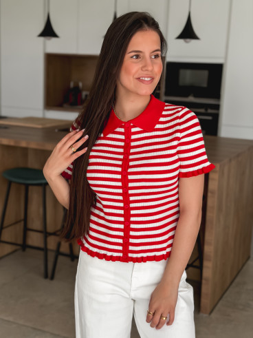 Blouse lignée Ivy - Rouge