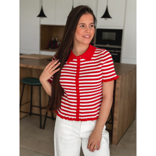 Blouse lignée Ivy - Rouge