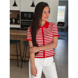 Blouse lignée Ivy - Rouge