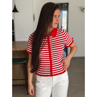 Blouse lignée Ivy - Rouge