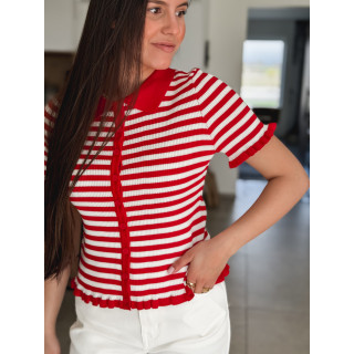 Blouse lignée Ivy - Rouge