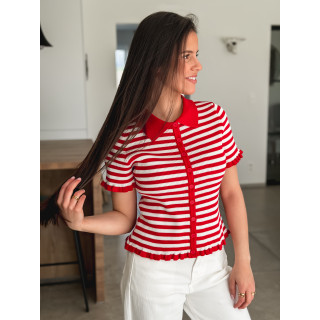 Blouse lignée Ivy - Rouge