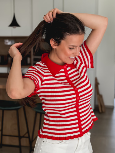 Blouse lignée Ivy - Rouge