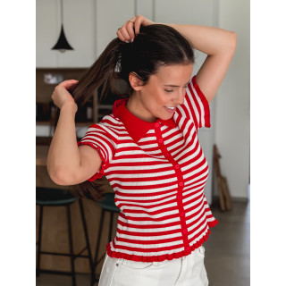 Blouse lignée Ivy - Rouge