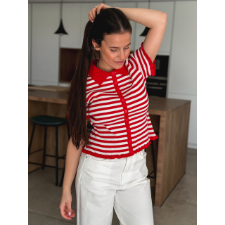 Blouse lignée Ivy - Rouge