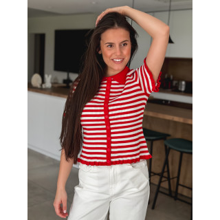 Blouse lignée Ivy - Rouge