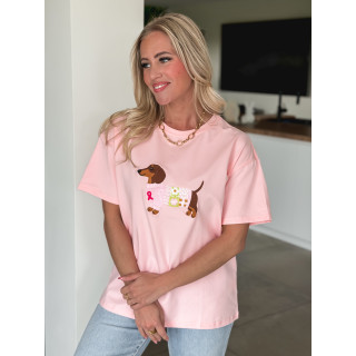 T-shirt Teckel - Rose