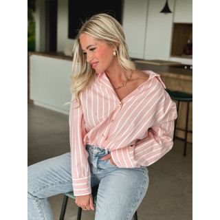 Chemise lignée Sohana - Rose