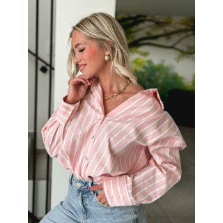 Chemise lignée Sohana - Rose